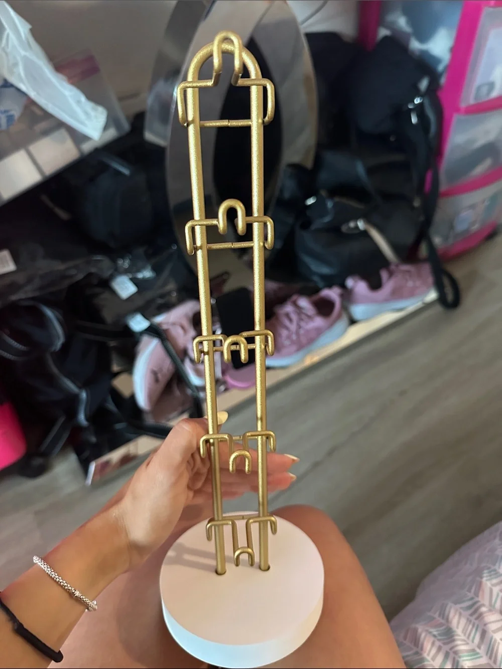 Gold Multi-Hoop Earring Stand Jewelry Organizer